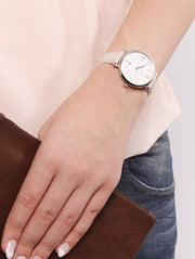  Shop Authentic Fossil Jacqueline White Dial Pink Leather Strap Watch for Women - ES4303 - Luxxuri