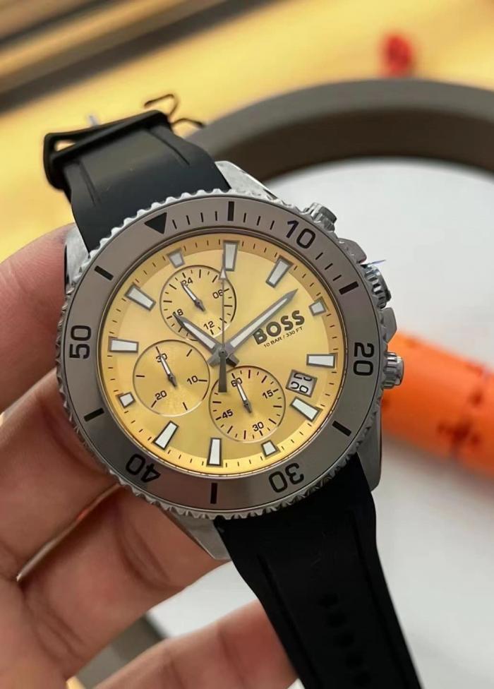  Shop Authentic Hugo Boss Admiral Yellow Dial Black Rubber Silicone Strap Watch for Men - 1513968 - Luxxuri