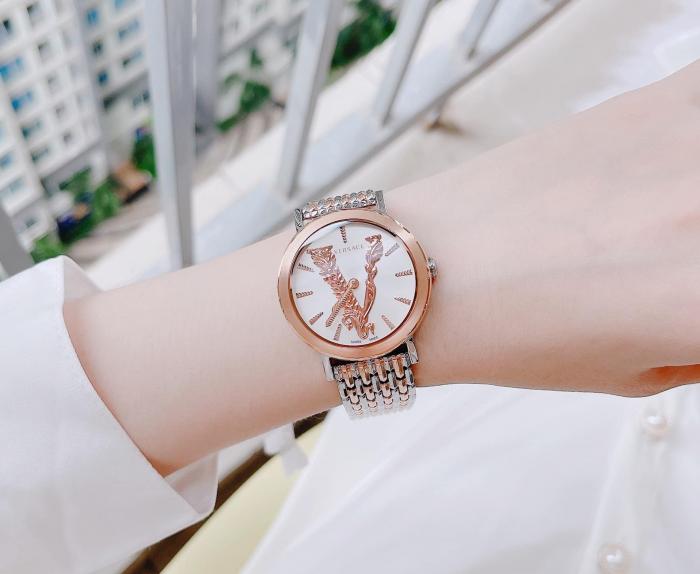  Shop Authentic Versace Virtus Quartz White Dial Two Tone Steel Strap Watch for Women - VEHC00519 - Luxxuri