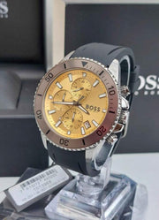  Shop Authentic Hugo Boss Admiral Yellow Dial Black Rubber Silicone Strap Watch for Men - 1513968 - Luxxuri