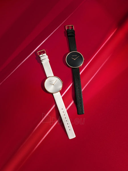  Shop Authentic Calvin Klein Full Moon White Dial White Leather Strap Watch for Women - K8Y231L6 - Luxxuri