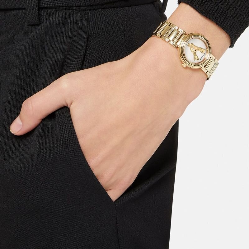  Shop Authentic Versace Mini Virtus Quartz White Dial Gold Steel Strap Watch For Men - VET300221 - Luxxuri