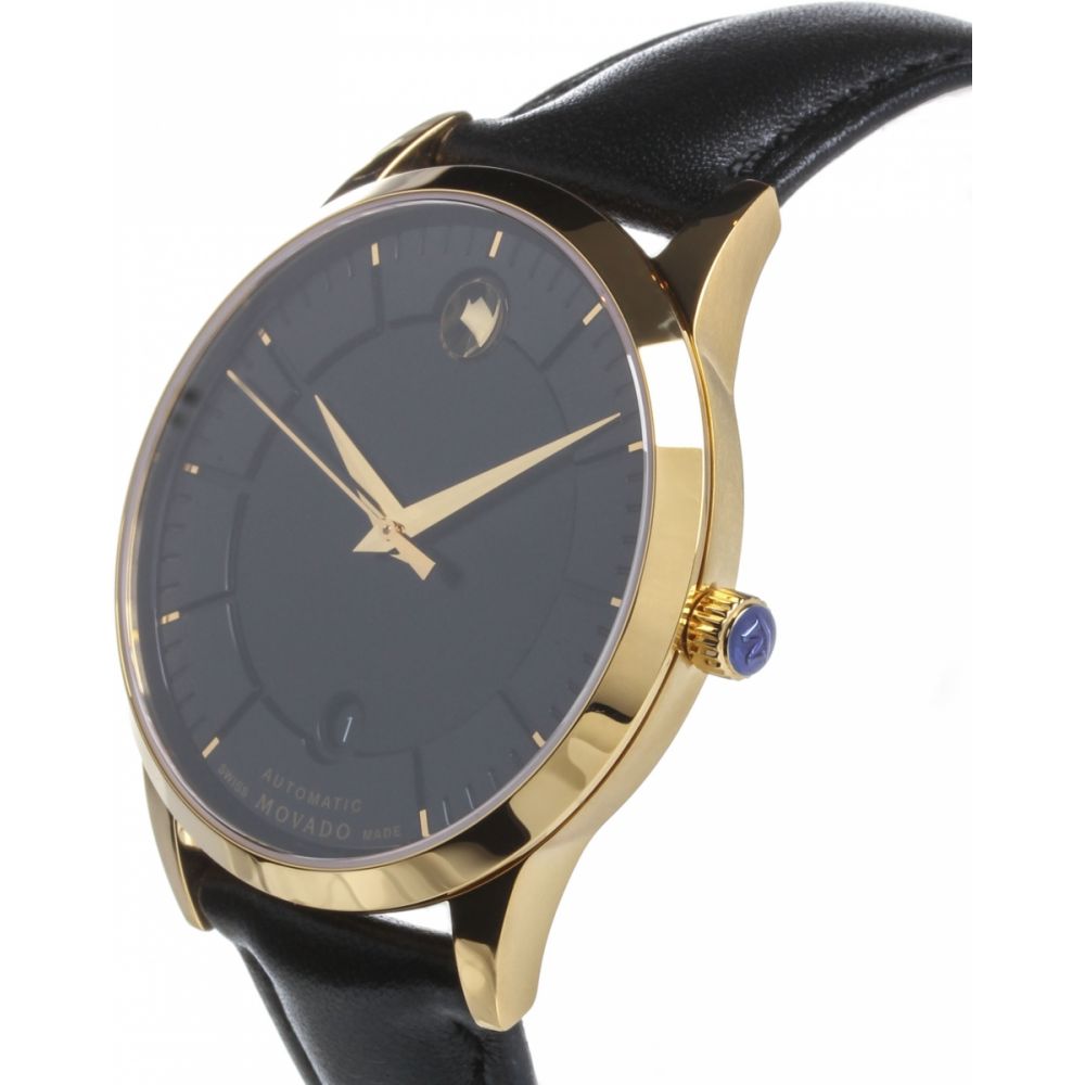  Shop Authentic Movado 1881 Automatic Black Dial Black Leather Strap Watch For Men - 606875 - Luxxuri