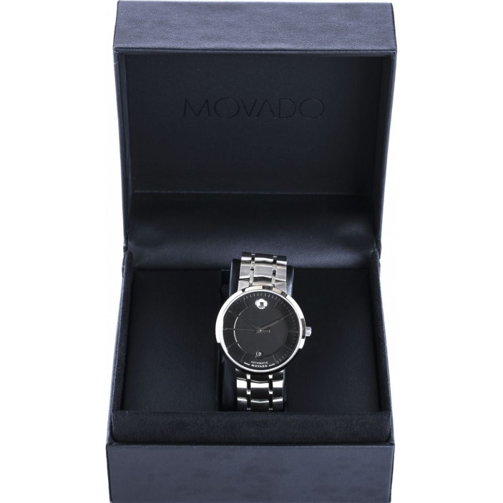  Shop Authentic Movado 1881 Automatic Black Dial Silver Steel Strap Watch for Men - 606914 - Luxxuri