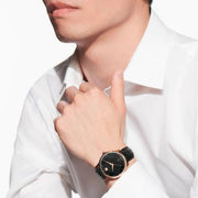  Shop Authentic Fossil The Minimalist Black Dial Black Leather Strap Watch for Men - FS5376 - Luxxuri