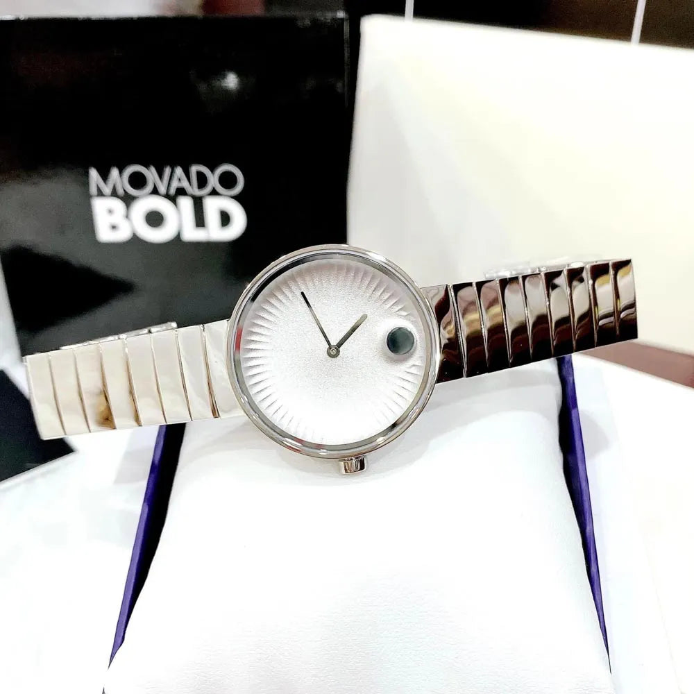  Shop Authentic Movado Edge Silver Dial Silver Steel Strap Watch for Women - 3680012 - Luxxuri