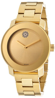  Shop Authentic Movado Bold Gold Dial Yellow Gold Steel Strap Watch for Women - 3600104 - Luxxuri