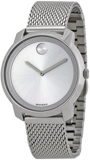  Shop Authentic Movado Bold Silver Dial Silver Mesh Bracelet Watch For Men - 3600260 - Luxxuri