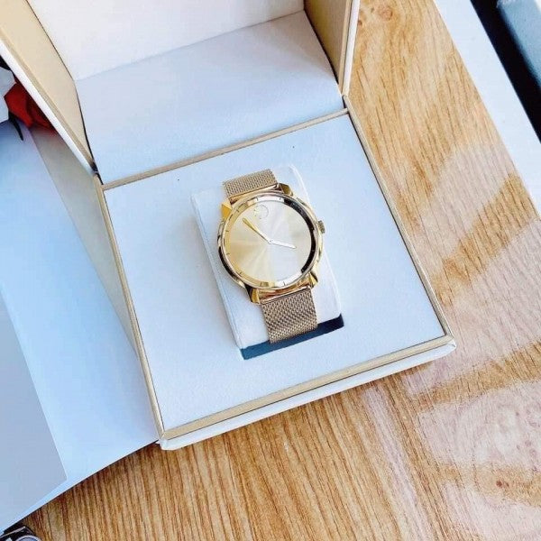 Shop Authentic Movado Bold Gold Dial Gold Mesh Bracelet Watch For Men - 3600373 - Luxxuri