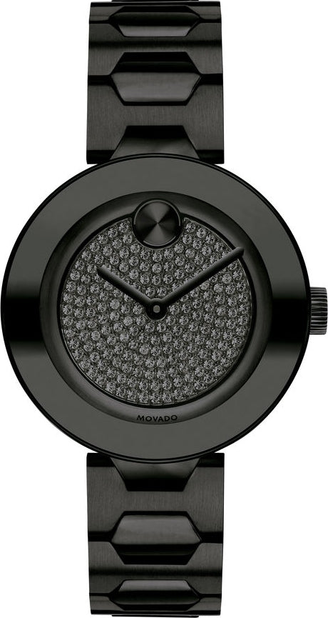  Shop Authentic Movado Bold Crystals Black Dial Black Steel Strap Watch for Women - 3600576 - Luxxuri