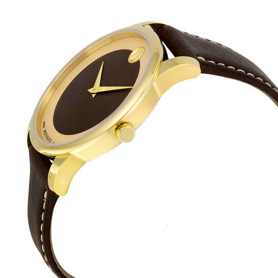  Shop Authentic Movado Museum Classic Brown Dial Brown Leather Strap Watch For Men - 0606880 - Luxxuri
