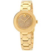  Shop Authentic Movado Bold Crystal Gold Dial Gold Steel Strap Watch For Women - 3600492 - Luxxuri