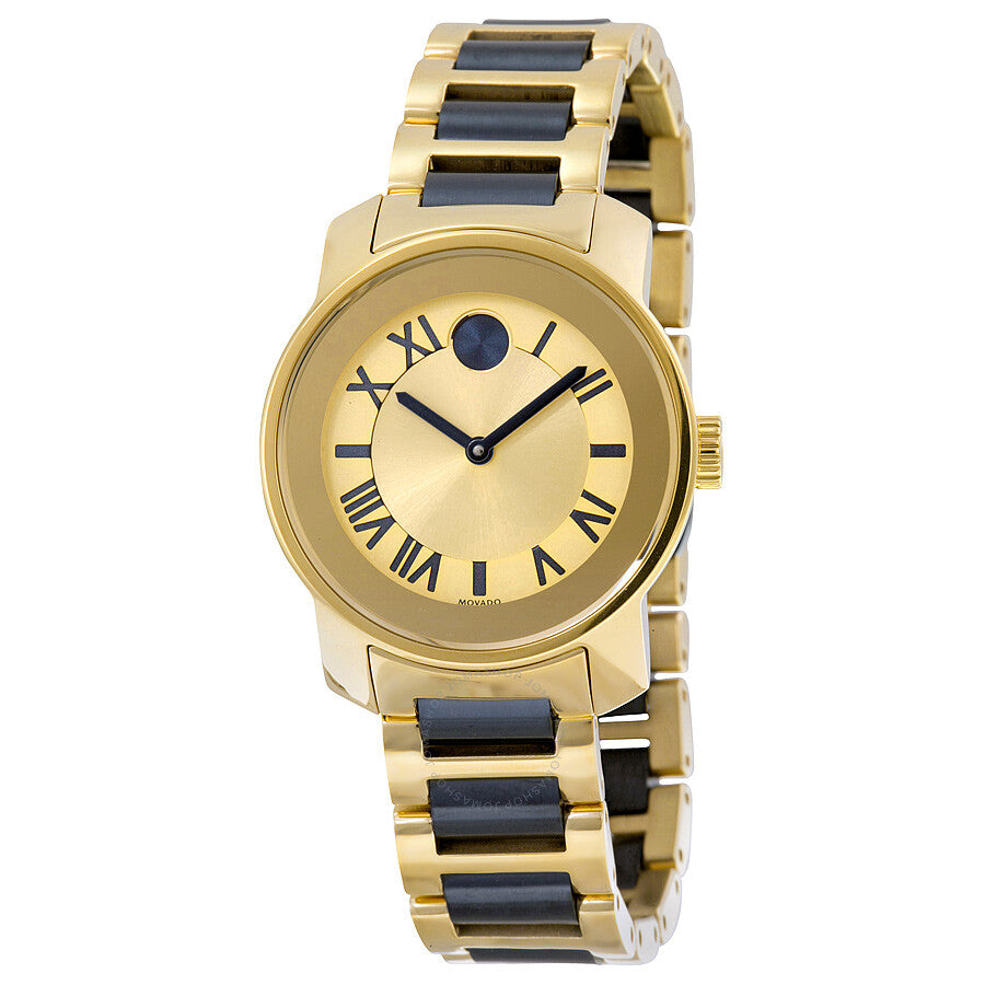  Shop Authentic Movado Bold Yellow Gold Dial Two Tone Steel Strap Watch for Women - 3600355 - Luxxuri