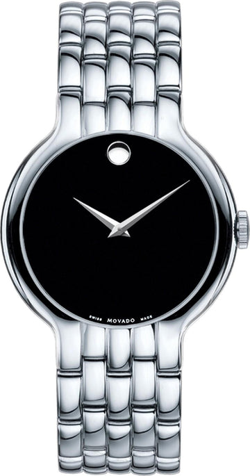  Shop Authentic Movado Classic Quartz Black Dial Silver Steel Strap Watch for Men - 0606337 - Luxxuri