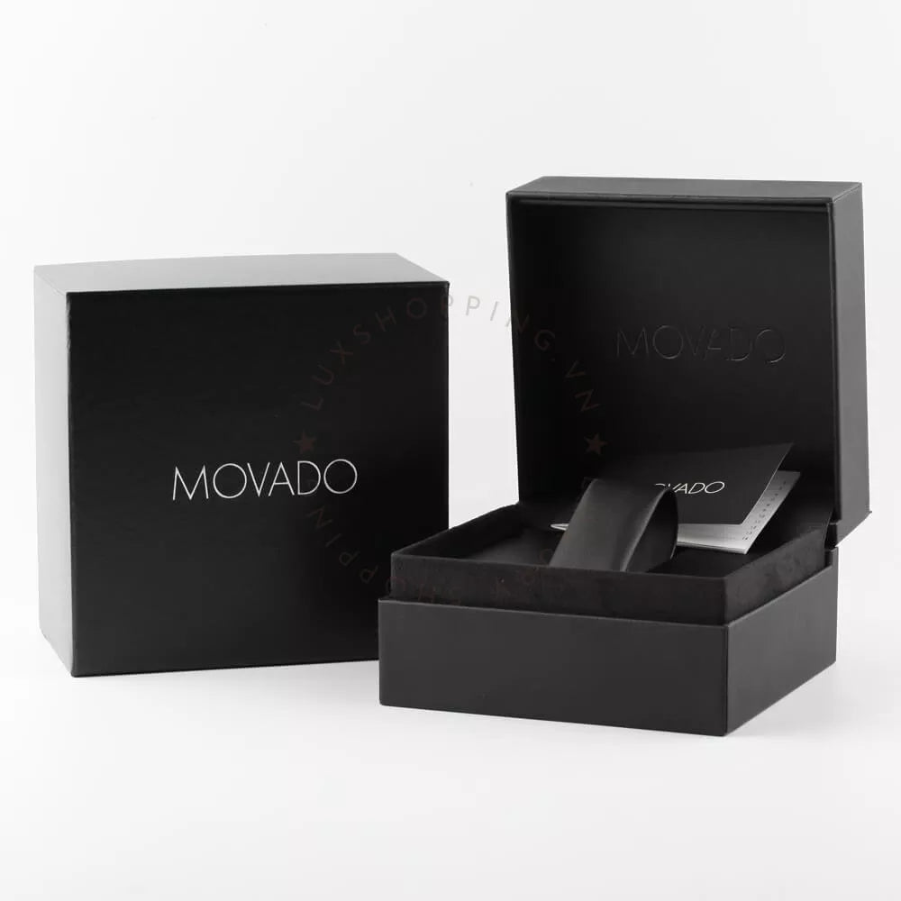  Shop Authentic Movado Bold Metallic Blue Dial Black Leather Strap Watch for Men - 3600137 - Luxxuri