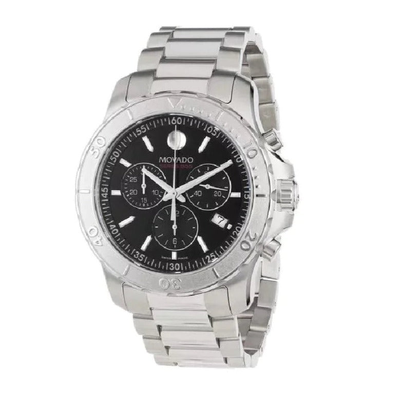  Shop Authentic Movado Series 800 Chronograph Black Dial Silver Steel Strap Watch For Men - 2600110 - Luxxuri