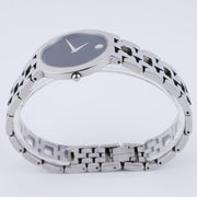  Shop Authentic Movado Veturi Quartz Black Dial Silver Steel Strap Watch for Women - 0606338 - Luxxuri