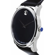  Shop Authentic Movado Museum Classic Blue Dial Black Leather Strap Watch for Men - 606610 - Luxxuri