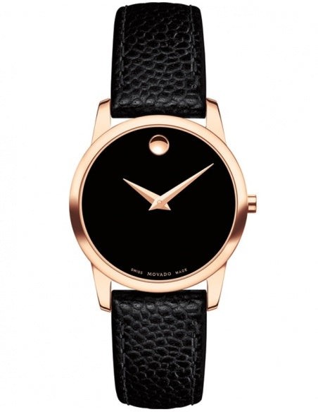  Shop Authentic Movado Museum Classic Black Dial Black Leather Strap Watch For Women - 607061 - Luxxuri