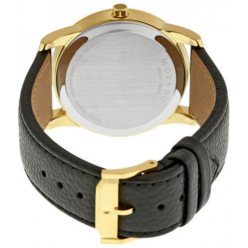  Shop Authentic Movado Museum Black Dial Black Leather Strap Watch For Men - 0607014 - Luxxuri