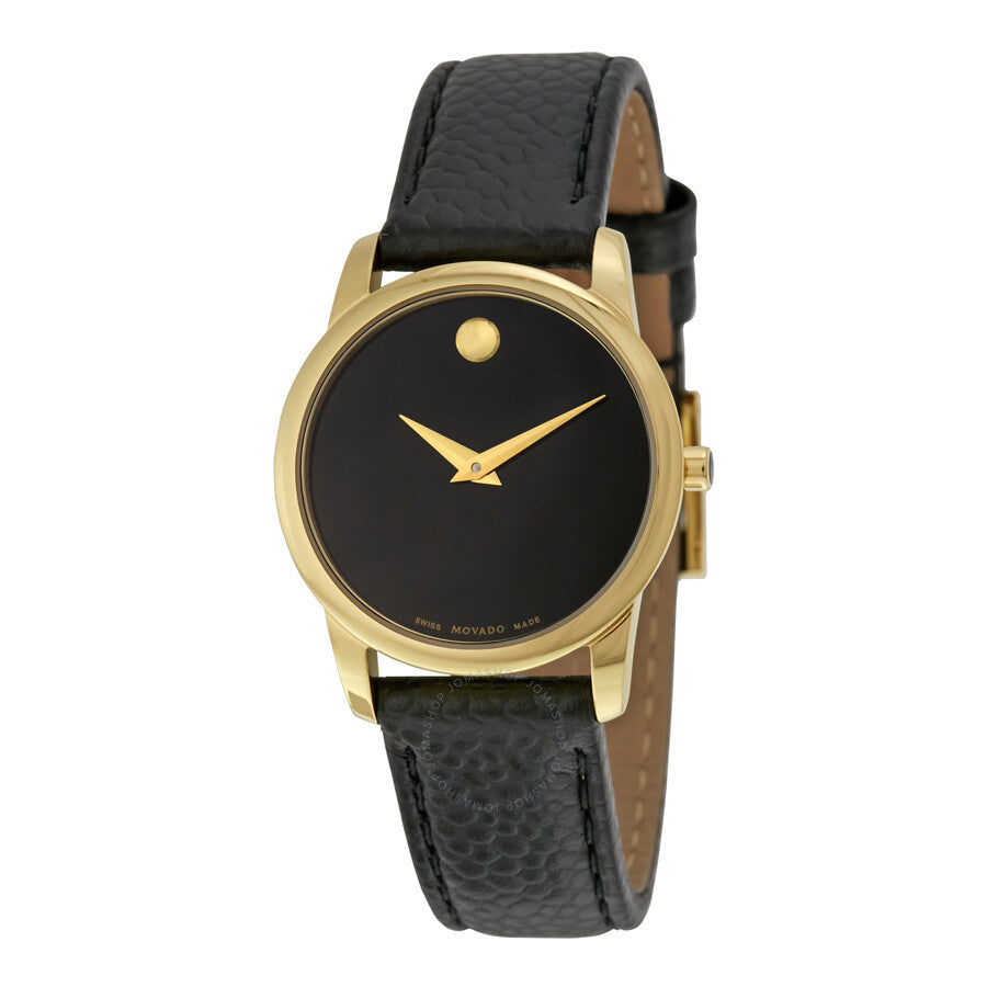  Shop Authentic Movado Museum Classic Black Dial Black Leather Strap Watch For Women - 0607016 - Luxxuri