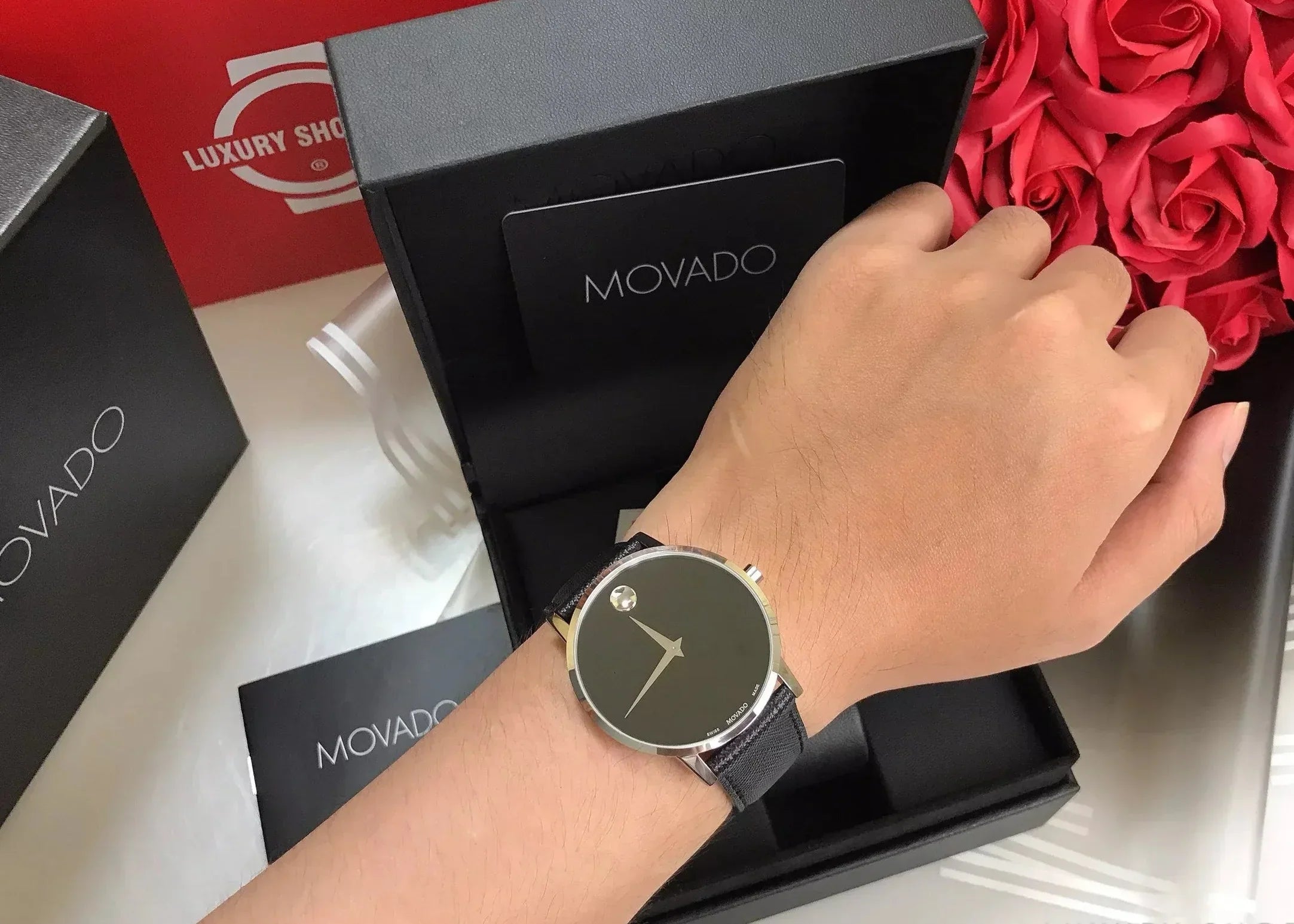  Shop Authentic Movado Museum Classic Black Dial Black Leather Strap Watch for Men - 0607194 - Luxxuri