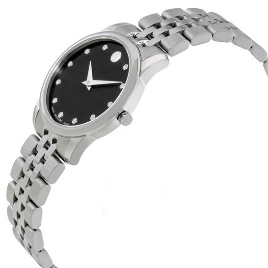  Shop Authentic Movado Museum Classic Black Dial Silver Steel Strap Watch For Women - 0606858 - Luxxuri