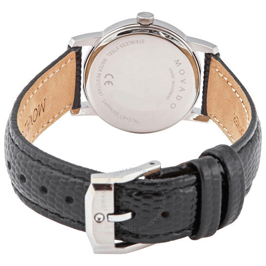  Shop Authentic Movado Museum Blue Dial Black Leather Strap Watch For Women - 2100010 - Luxxuri