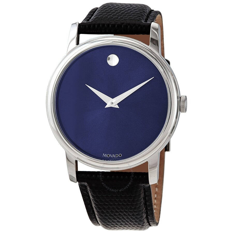  Shop Authentic Movado Museum Blue Dial Black Leather Strap Watch For  Men - 2100009 - Luxxuri