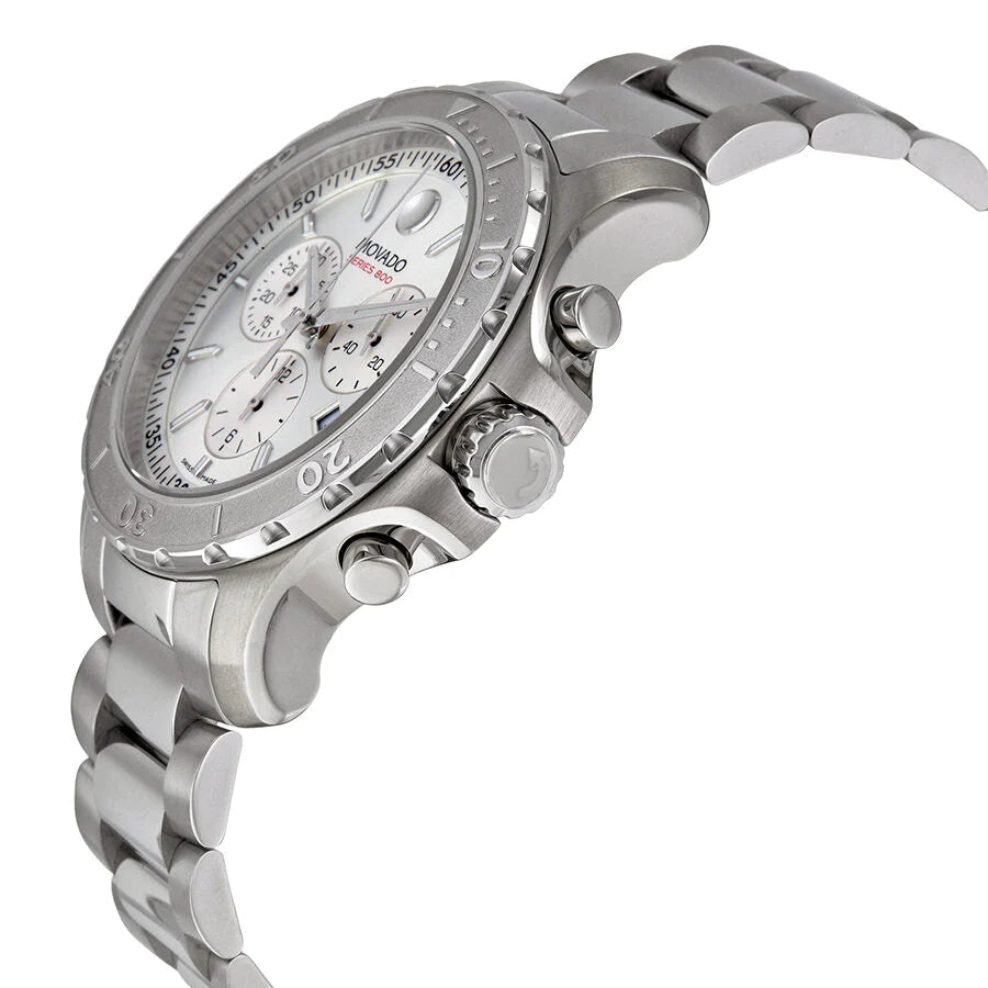 Shop Authentic Movado Series 800 Chronograph Silver Dial Silver Steel Strap Watch For Men - 2600111 - Luxxuri