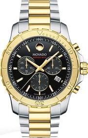  Shop Authentic Movado Series 800 Chronograph Black Dial Two Tone Steel Strap Watch For Men - 2600138 - Luxxuri