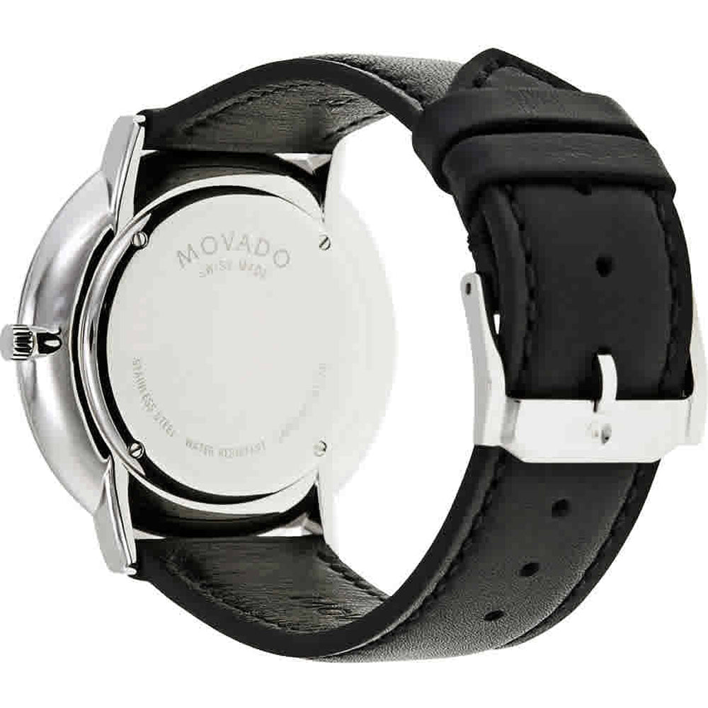  Shop Authentic Movado Ultra Slim Black Dial Black Leather Strap Watch For Men - 0607086 - Luxxuri