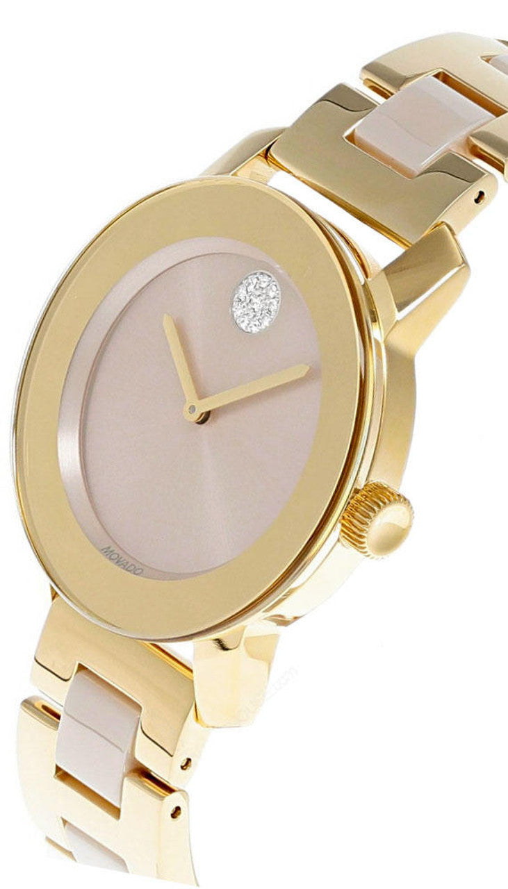  Shop Authentic Movado Bold Beige Dial Two Tone Steel Strap Watch For Women - 3600640 - Luxxuri