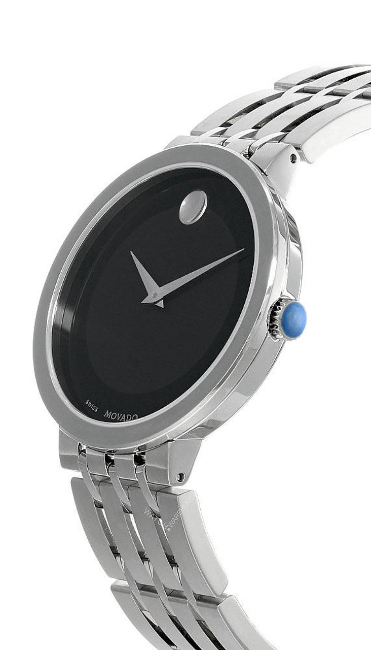  Shop Authentic Movado Esperanza 39mm Black Dial Silver Steel Strap Watch For Men - 0607057 - Luxxuri