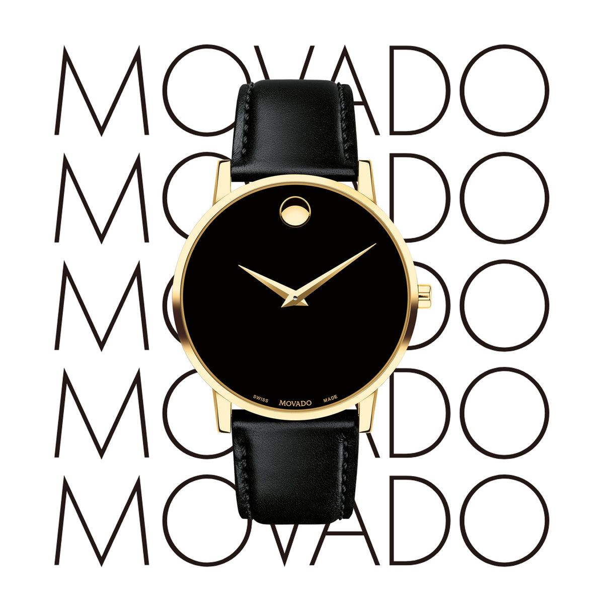  Shop Authentic Movado Museum Classic Black Dial Black Leather Strap Watch For Women - 0606877 - Luxxuri