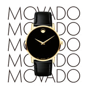  Shop Authentic Movado Museum Classic Black Dial Black Leather Strap Watch For Women - 0606877 - Luxxuri