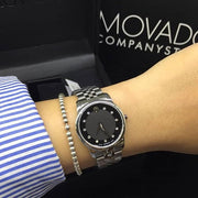  Shop Authentic Movado Museum Classic Black Dial Silver Steel Strap Watch For Women - 0606858 - Luxxuri