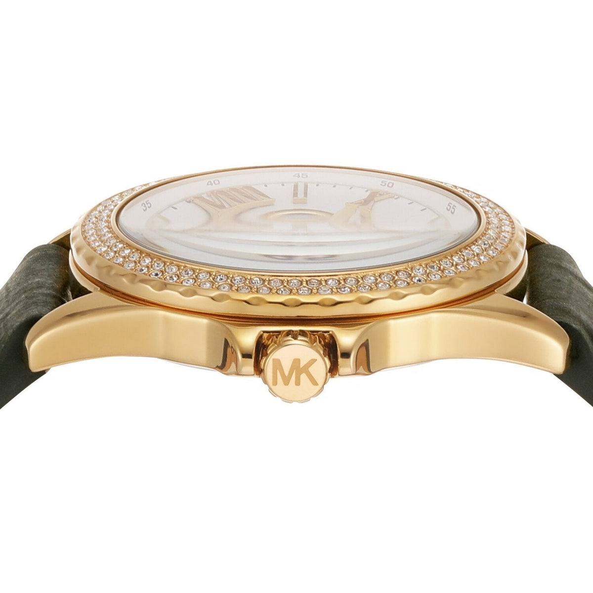  Shop Authentic Michael Kors Mini Everest Crystals White Dial Green Leather Strap Watch for Women - MK4720 - Luxxuri
