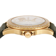  Shop Authentic Michael Kors Mini Everest Crystals White Dial Green Leather Strap Watch for Women - MK4720 - Luxxuri