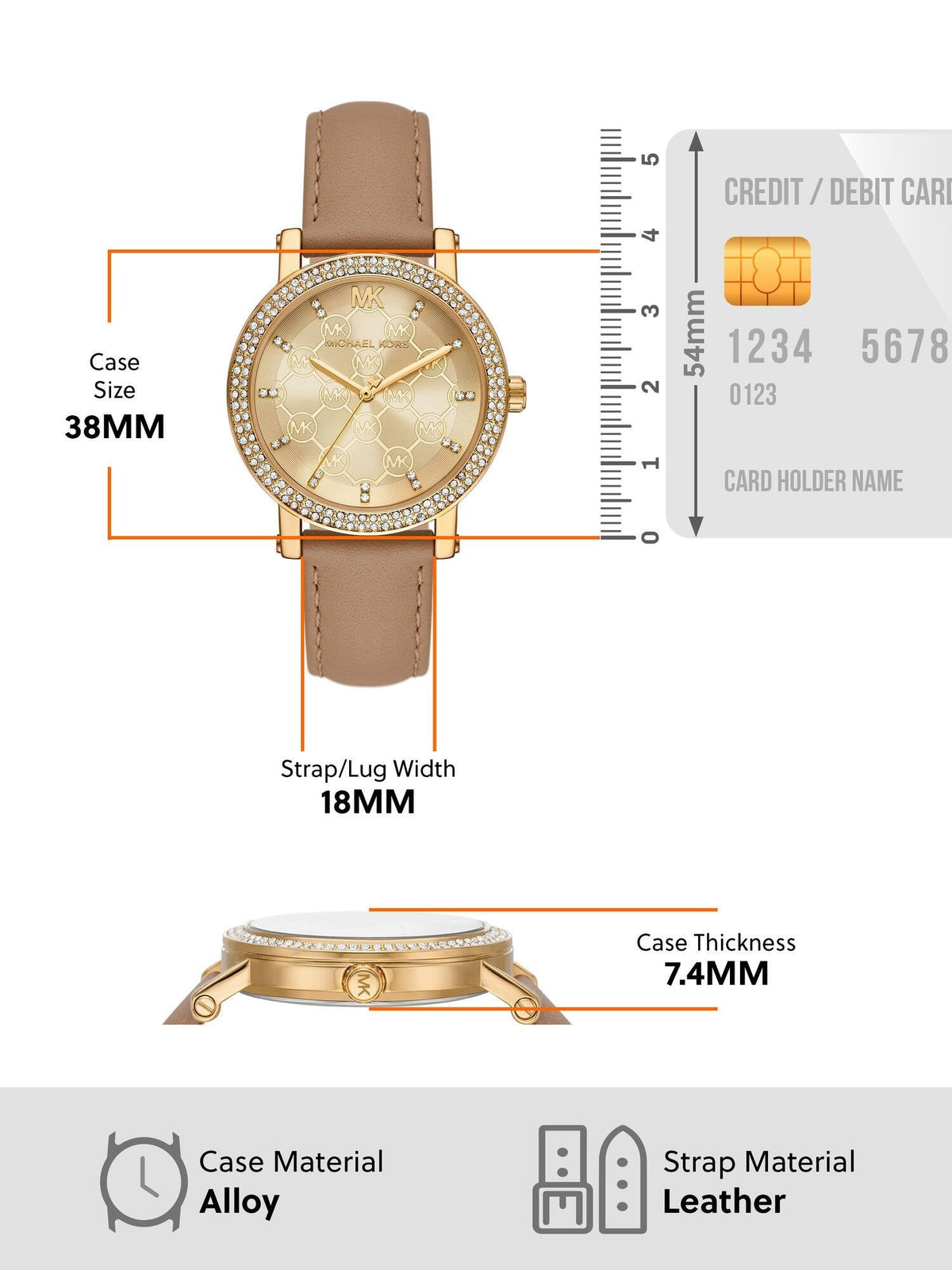  Shop Authentic Michael Kors Corey Analog Gold Dial Brown Leather Strap Watch for Women - MK2986 - Luxxuri