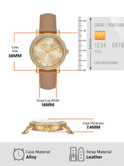  Shop Authentic Michael Kors Corey Analog Gold Dial Brown Leather Strap Watch for Women - MK2986 - Luxxuri