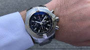  Shop Authentic Breitling Super Avenger Chronograph 48 Black Dial Silver Steel Strap Watch for Men - A13375101B1A1 - Luxxuri