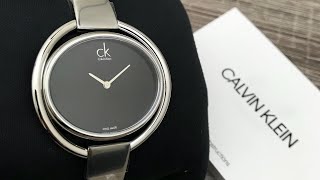  Shop Authentic Calvin Klein Impetuous Black Dial Silver Steel Strap Watch for Women - K4F2N111 - Luxxuri