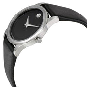 Shop Authentic Movado Museum Classic Black Dial Black Leather Strap Watch For Women - 0606503 - Luxxuri