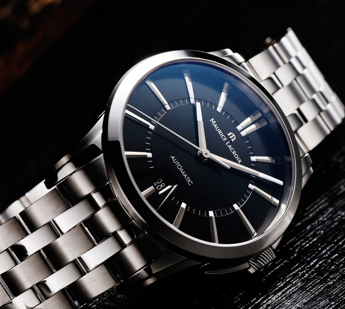  Shop Authentic Maurice Lacroix Pontos Date Automatic Black Dial Silver Steel Strap Watch For Men - PT6148-SS002-330 - Luxxuri