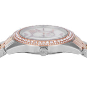 Shop Authentic Michael Kors Harlowe Three-Hand Mother of Pearl White Dial Tri Tone Steel Strap Watch for Women - MK4846 - Luxxuri