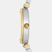 Tory Burch Classic T White Dial Two Tone Steel Strap Watch for Women - TBW9014