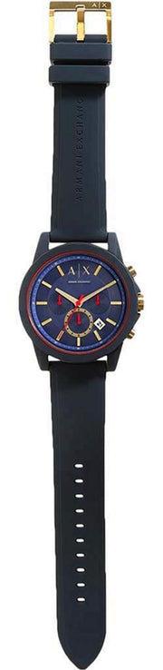  Shop Authentic Armani Exchange Outerbanks Chronograph Blue Dial Blue Silicone Strap Watch For Men - AX1335 - Luxxuri