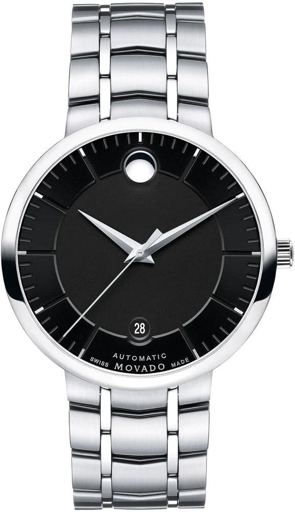  Shop Authentic Movado 1881 Automatic Black Dial Silver Steel Strap Watch for Men - 606914 - Luxxuri