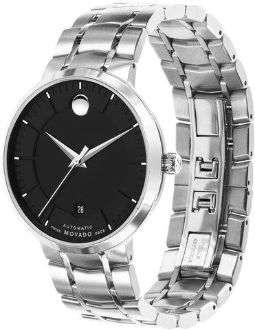  Shop Authentic Movado 1881 Automatic Black Dial Silver Steel Strap Watch for Men - 606914 - Luxxuri